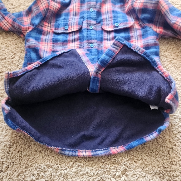 L.L. BEAN Women’s Hoodie Small Blue Pink Fleece Lined Plaid Work Barn Chore - Picture 6 of 12